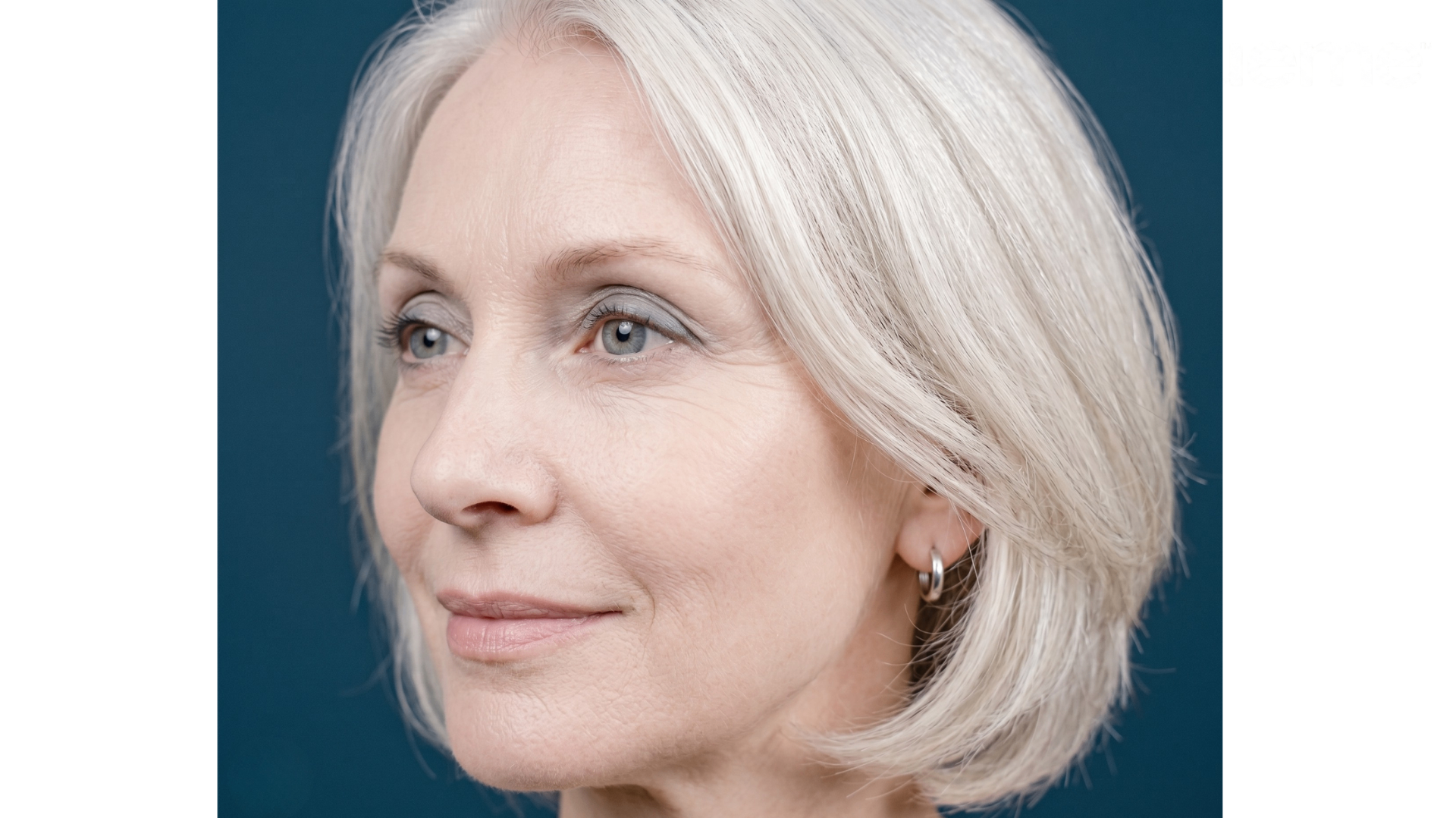 Summer example — silver hair, cool soft skin, grey-blue eyes
